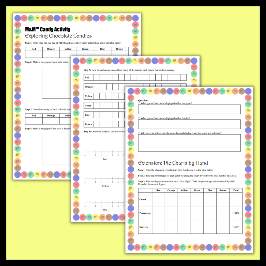 FREE Statistics Activity: Bar Graphs and Dotplots