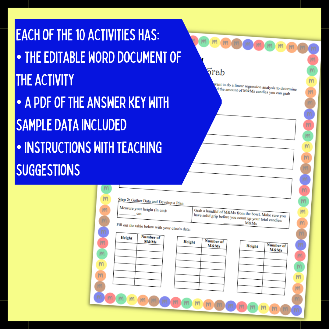 Statistics Chocolate Candy Activity Bundle
