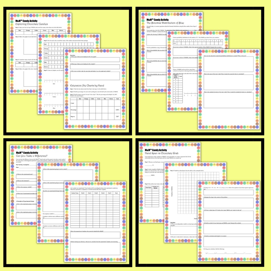Statistics Chocolate Candy Activity Bundle