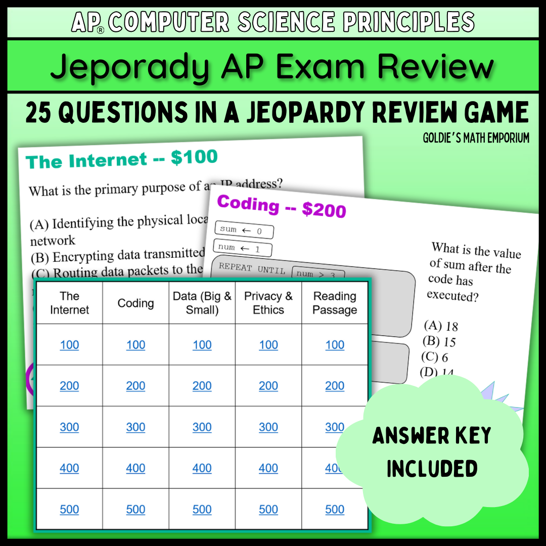 Goldie’s Circuit and Game Review for AP® Computer Science Principles