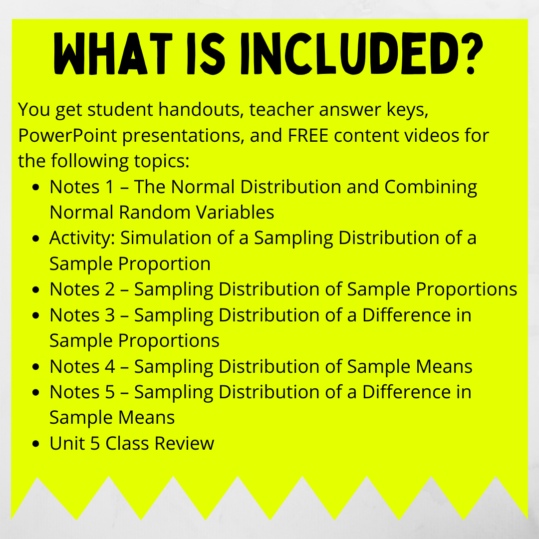 Goldie’s Unit 5 - Sampling Distributions - GUIDED NOTES for AP® Statistics
