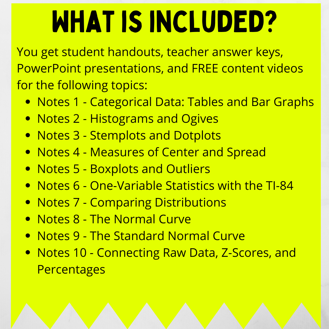 Goldie’s Unit 1 Exploring One Variable Data - GUIDED NOTES for AP® Statistics