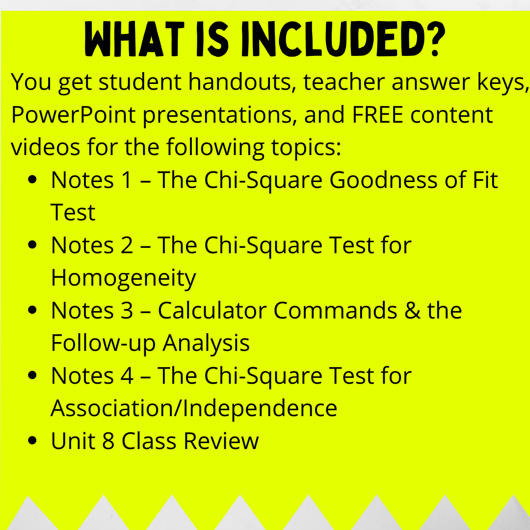 Goldie’s Unit 8 - The Chi-Square Distribution - GUIDED NOTES for AP® Statistics