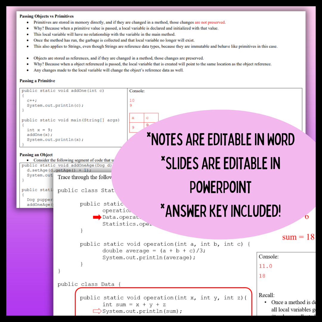 Goldie's Unit 5 GUIDED NOTES for AP® Computer Science A