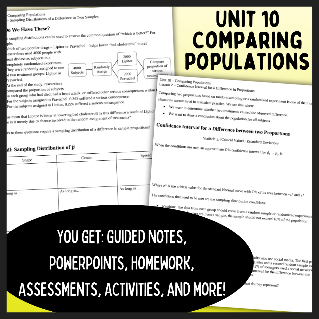 Statistics: Comparing Two Populations