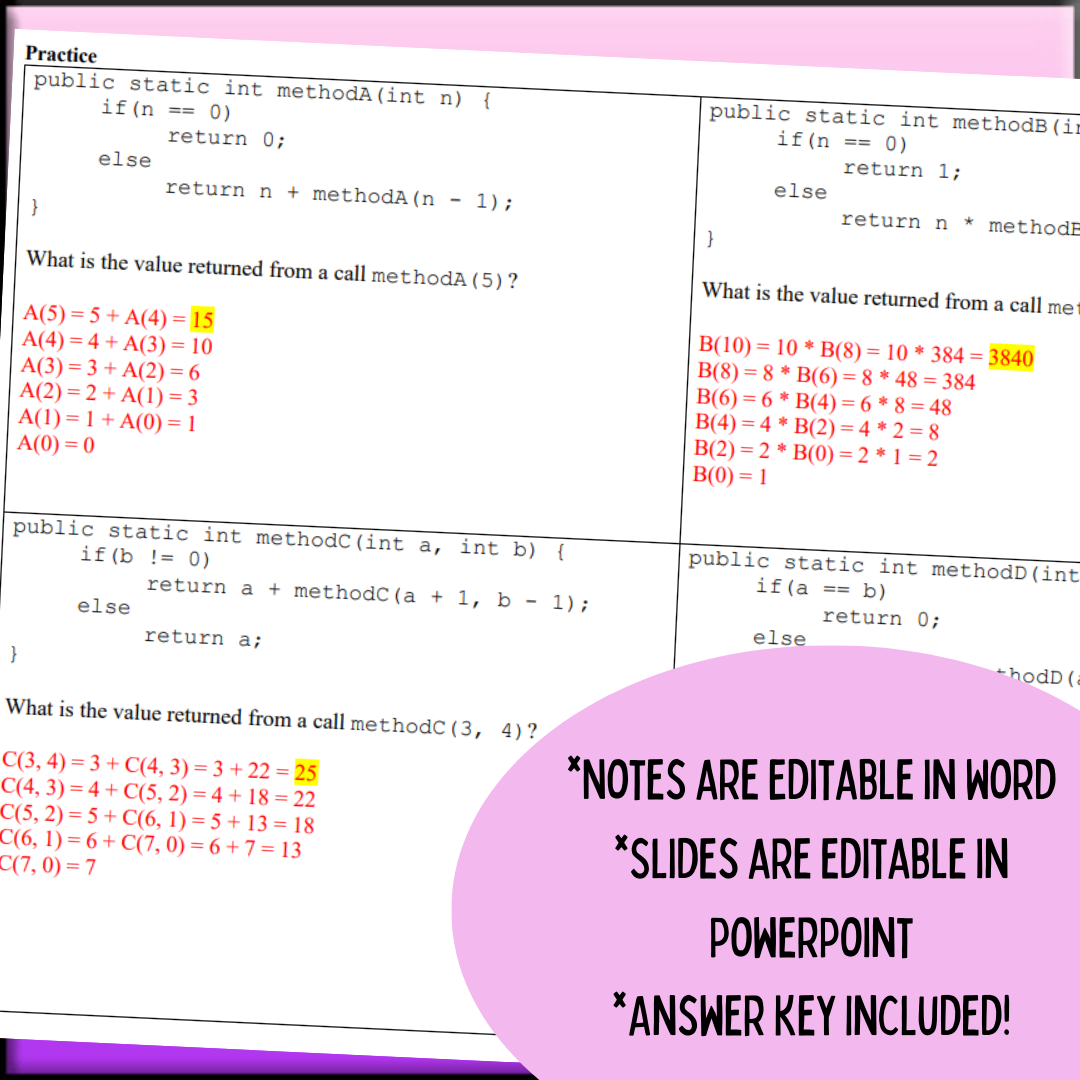 Goldie's Unit 10 GUIDED NOTES for AP® Computer Science A