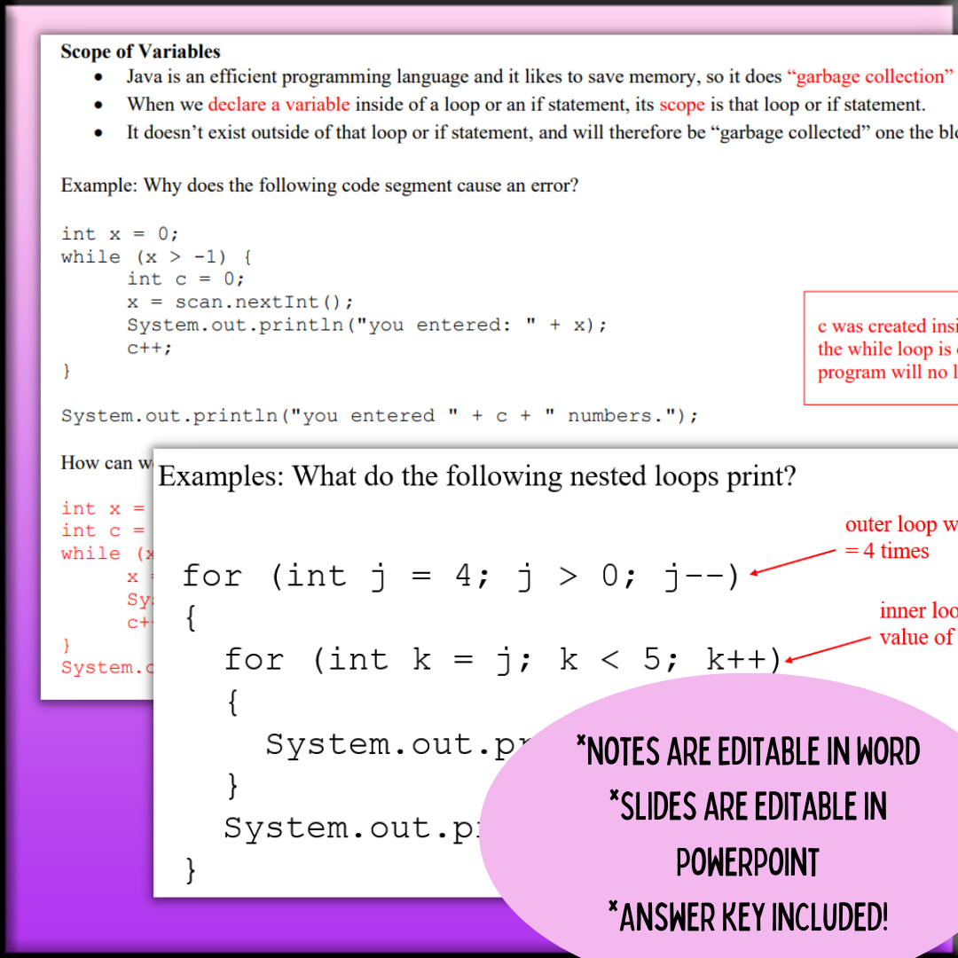 Goldie's Unit 4 GUIDED NOTES for AP® Computer Science A
