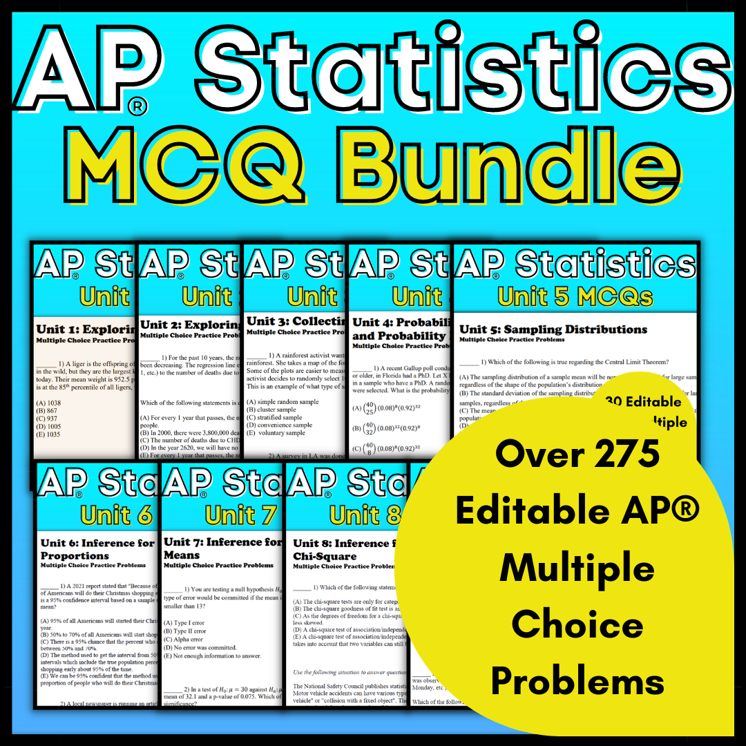 Goldie's AP® Statistics Multiple Choice Questions Bundle – Goldie's ...