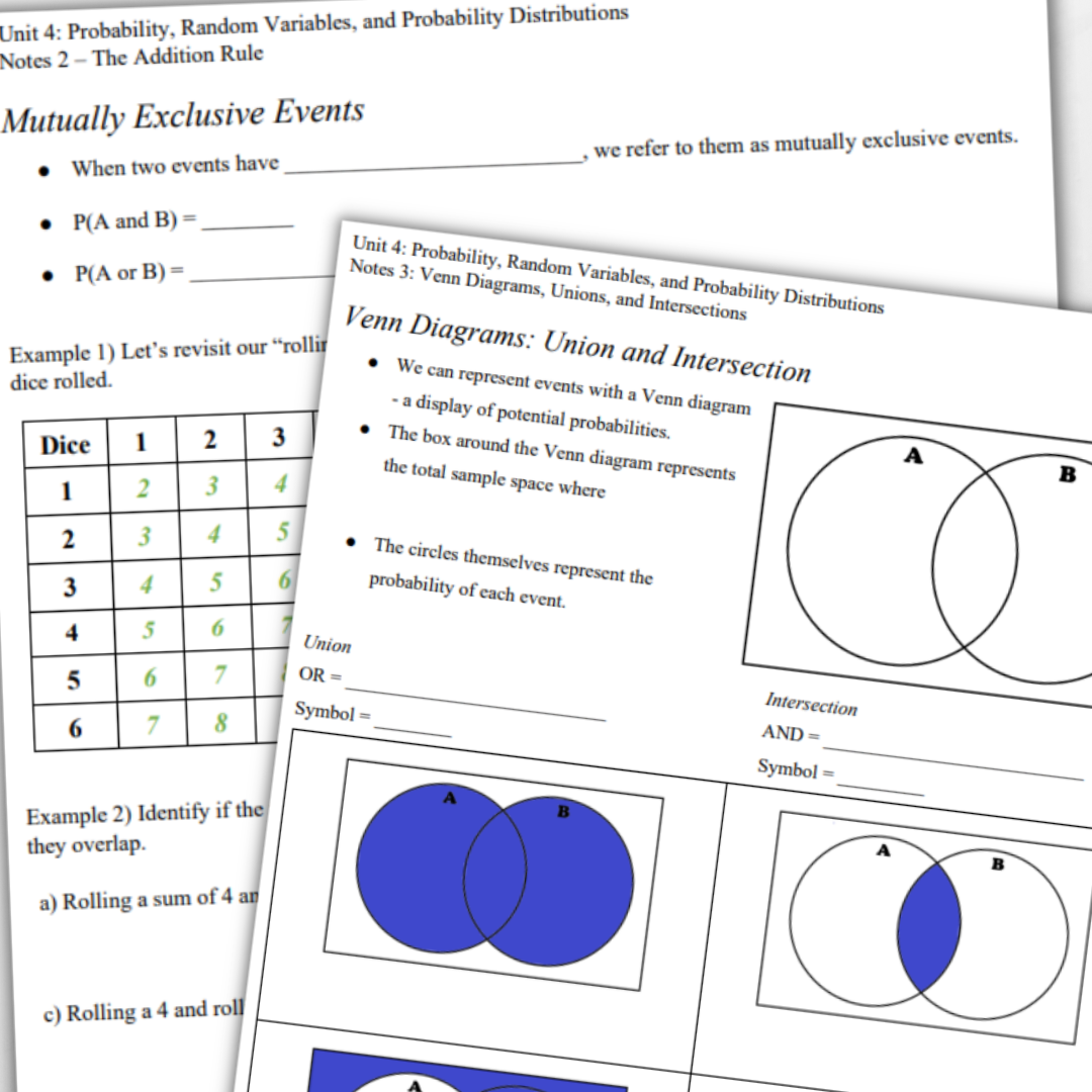 Goldie’s Unit 4 - Probability and Random Variables - GUIDED NOTES for AP® Statistics