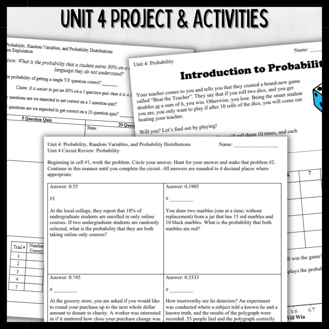 Goldie’s Project & Activities Bundle for AP® Statistics