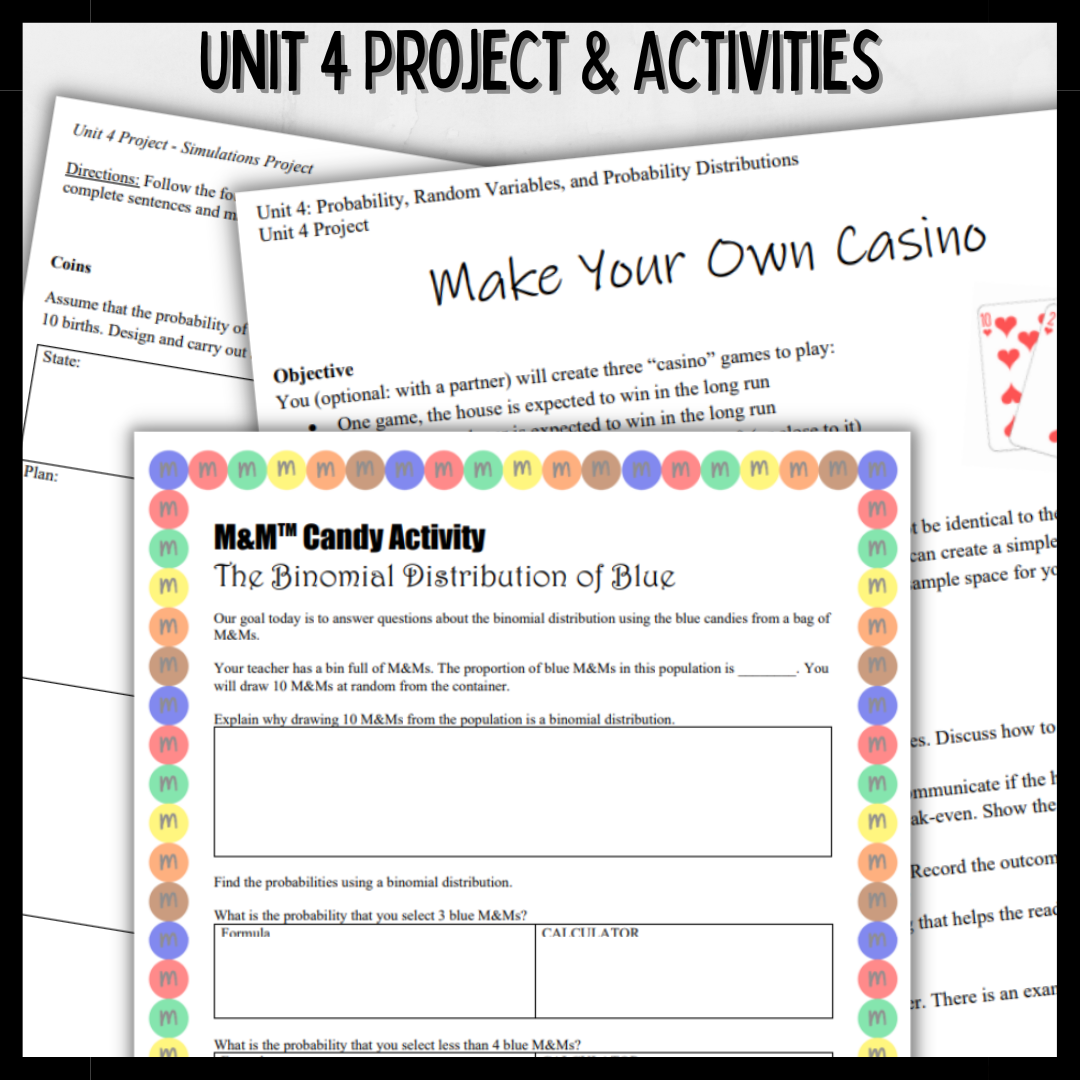 Goldie’s Unit 4 - Probability and Random Variables - Projects & Activities for AP® Statistics