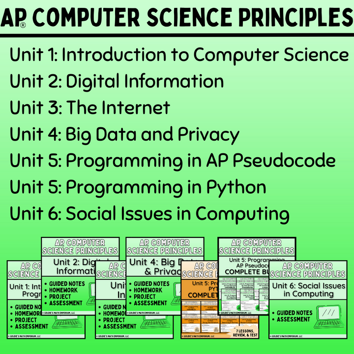 AP® Computer Science Principles – Goldie's Math Emporium