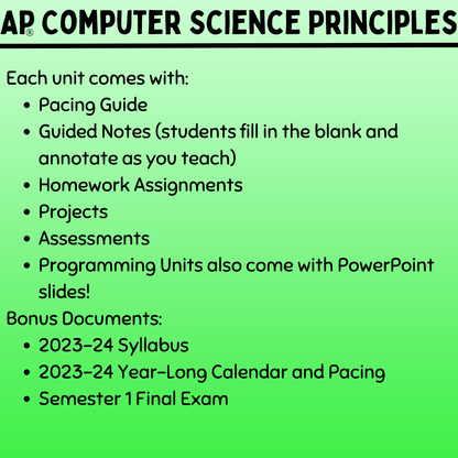 Goldie’s FULL CURRICULUM for AP® Computer Science Principles with PYTHON