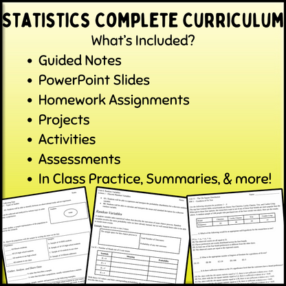 Statistics: COMPLETE Curriculum Bundle (Units 1 - 12)