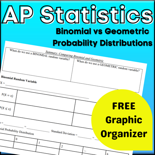 AP Statistics Binomial vs Geometric Probability FREE Organizer