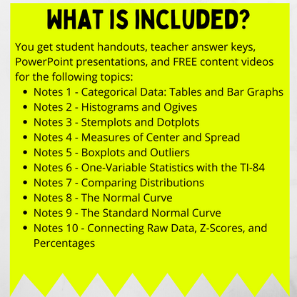 Goldie’s Unit 1 Exploring One Variable Data - GUIDED NOTES for AP® Statistics