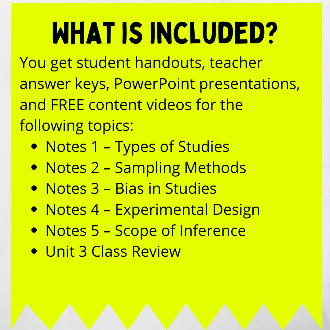 Goldie’s Unit 3 - Collecting Data - GUIDED NOTES for AP® Statistics