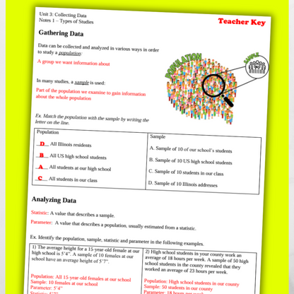 Goldie’s Unit 3 - Collecting Data - GUIDED NOTES for AP® Statistics