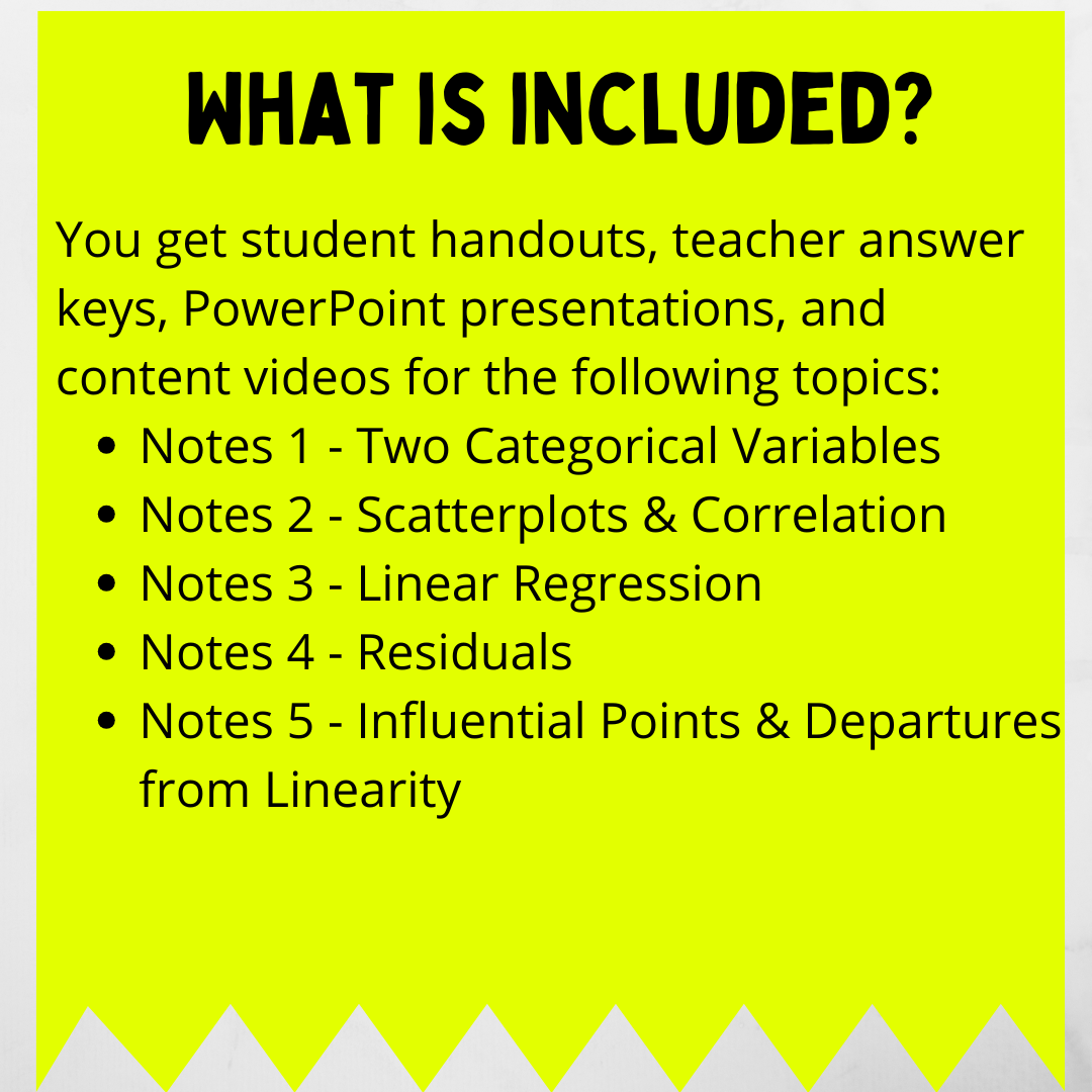 Goldie’s Unit 2 - Exploring Two Variable Data - GUIDED NOTES for AP® Statistics