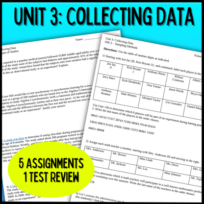 Goldie’s Unit 3 - Collecting Data - Homework for AP® Statistics