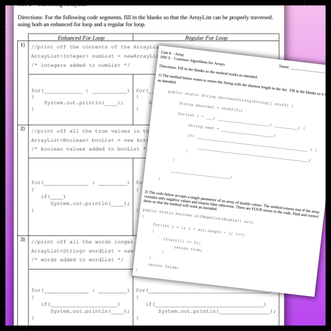 Goldie's AP® Computer Science A Homework BUNDLE