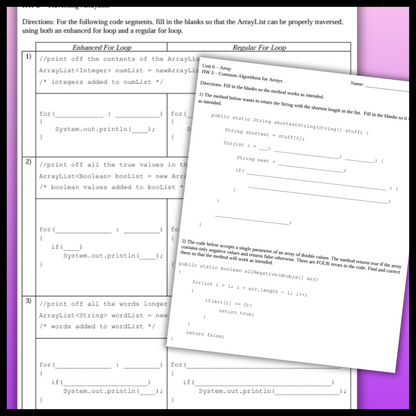 Goldie's AP® Computer Science A Homework BUNDLE