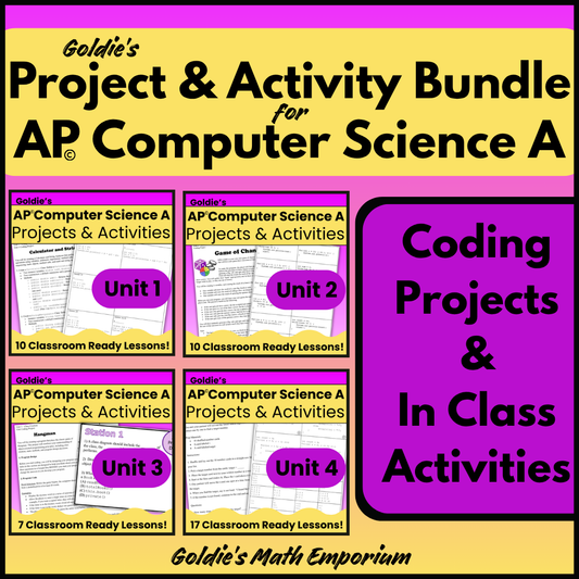 Goldie's PROJECT & ACTIVITY BUNDLE for AP® Computer Science A