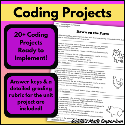 Goldie's PROJECT & ACTIVITY BUNDLE for AP® Computer Science A