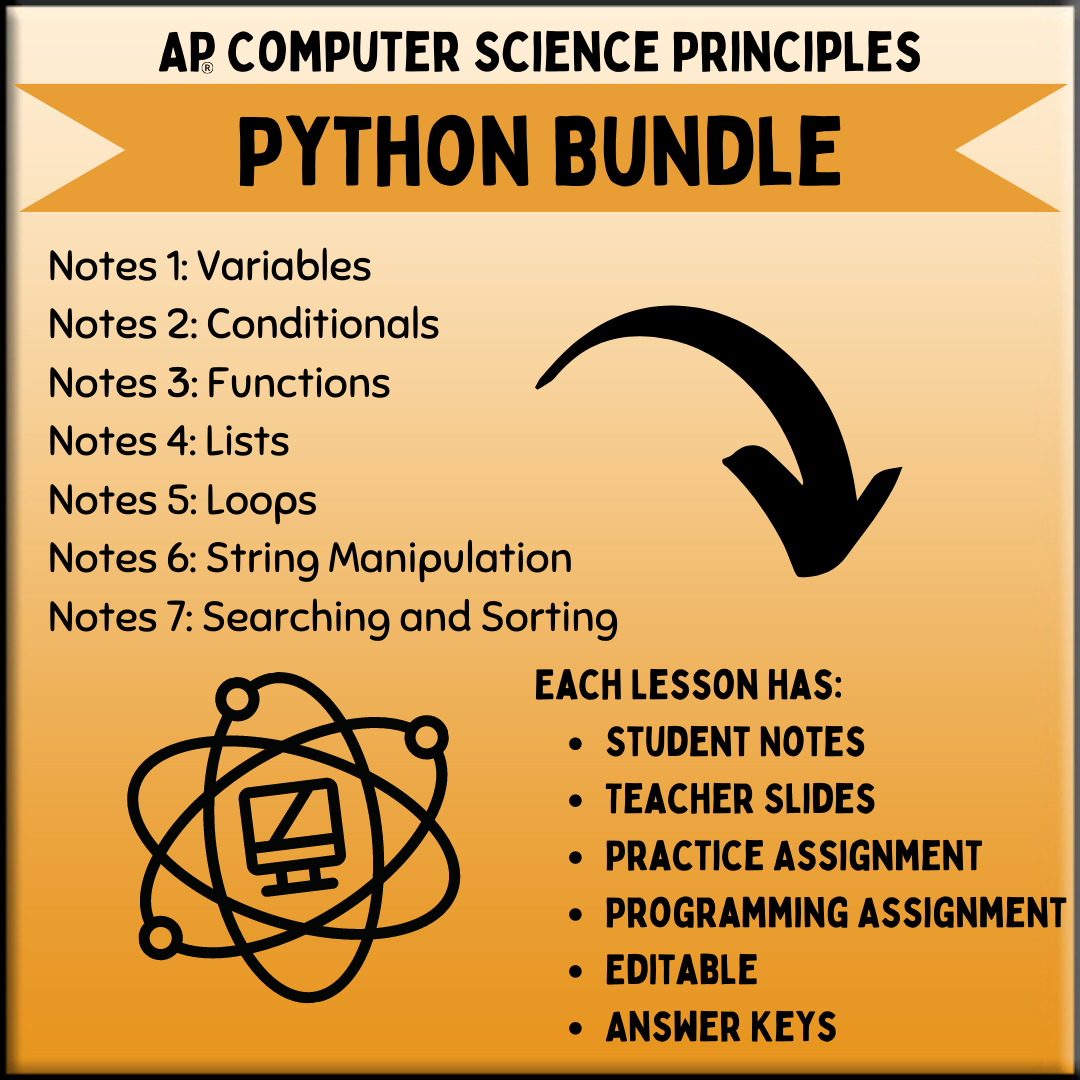 Goldie’s AP® CSP Unit 5 Programming – PYTHON Bundle