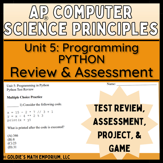 Goldie’s AP® CSP Programming in Python – Review and Assessment