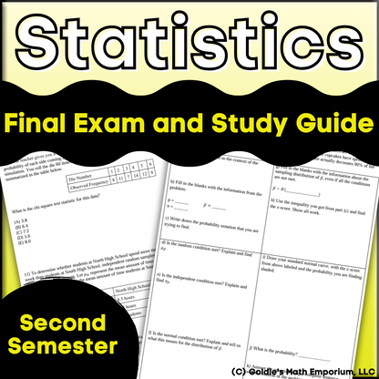 Statistics: Semester 2 Final Exam and Study Guide