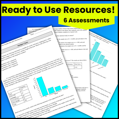 Goldie’s Unit 1 Assessments for AP® Statistics | Exploring One-Variable Data and Collecting Data