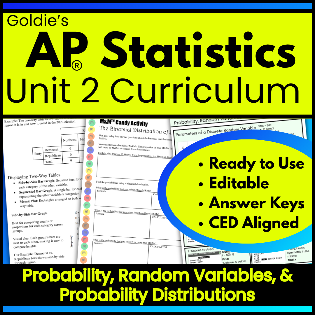Goldie’s AP® Statistics UNIT 2 CURRICULUM | Probability and Random Variables