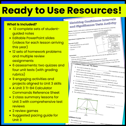 Goldie’s AP® Statistics UNIT 3 CURRICULUM | Inference for Categorical Data: Proportions | NEW 2026 CED