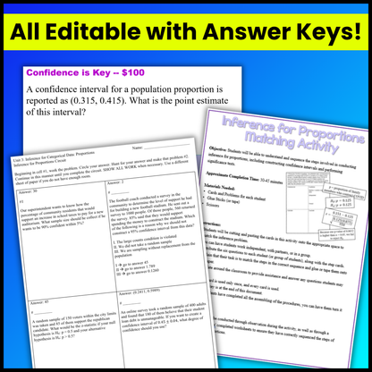 Goldie’s Unit 3 Projects & Activities for AP® Statistics | Inference for Categorical Data: Proportions | NEW 2026 CED