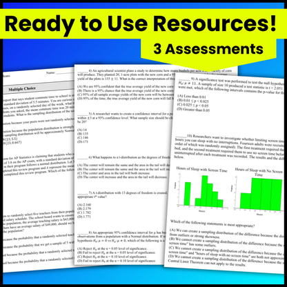 Goldie’s Unit 4 Assessments for AP® Statistics | Inference for Means
