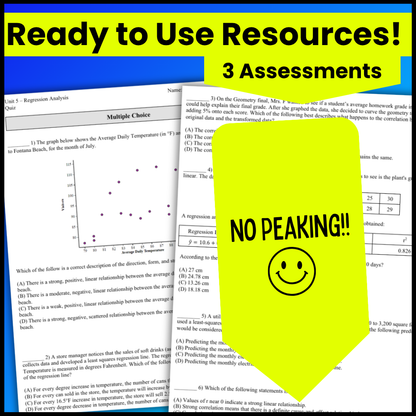 Goldie’s Unit 5 Assessments for AP® Statistics | Regression Analysis