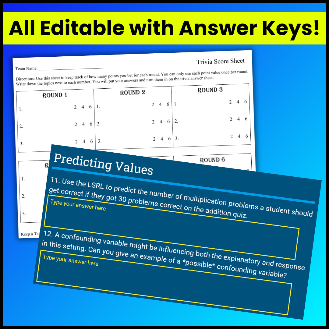 Goldie’s Unit 5 Projects & Activities for AP® Statistics | Regression Analysis | NEW 2026 CED