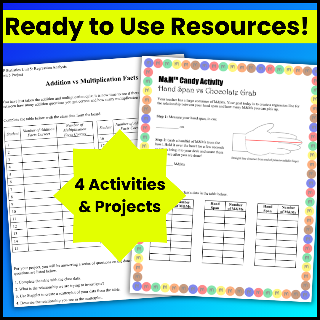 Goldie’s Unit 5 Projects & Activities for AP® Statistics | Regression Analysis | NEW 2026 CED