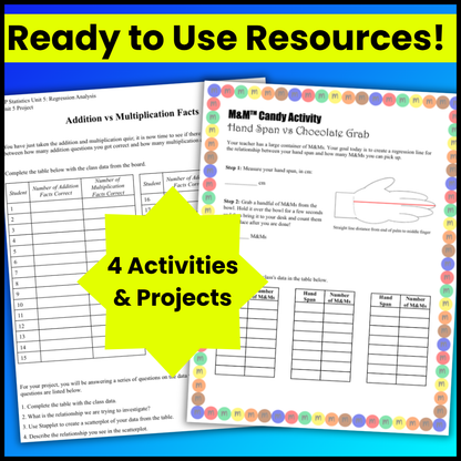 Goldie’s Unit 5 Projects & Activities for AP® Statistics | Regression Analysis | NEW 2026 CED