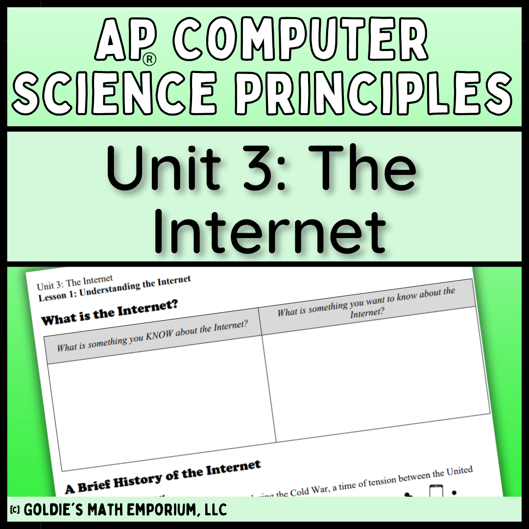 Goldie’s AP® Computer Science Principles – Unit 3 The Internet