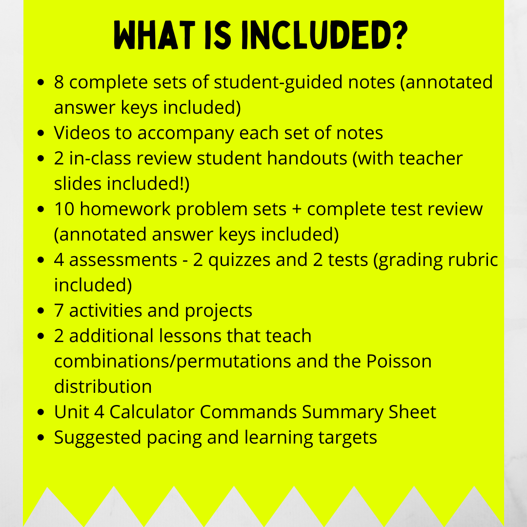 Goldie’s AP® Statistics UNIT 4 PLANS – Probability and Random Variables