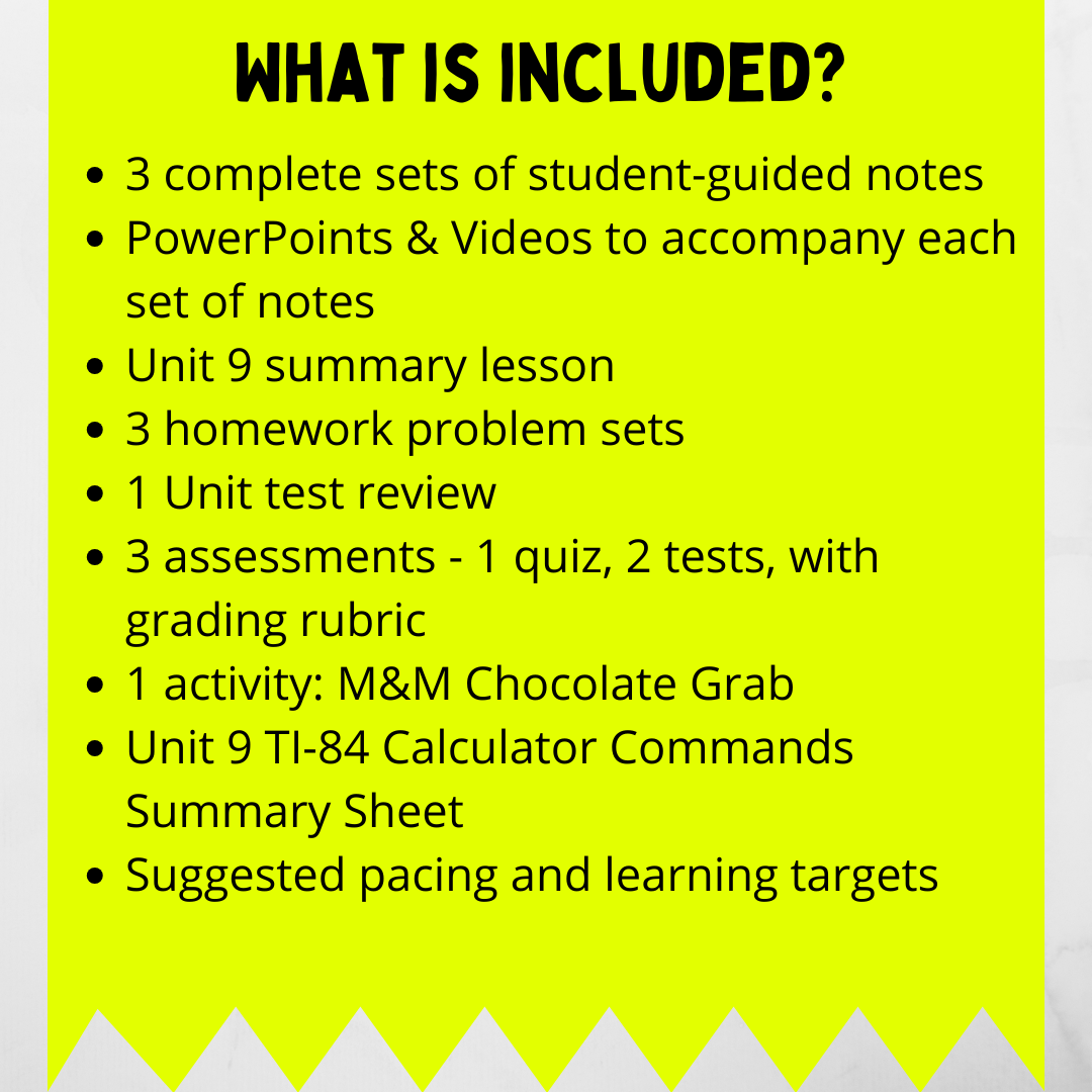 Goldie’s AP® Statistics UNIT 9 PLANS – Inference for Quantitative Data: Slopes