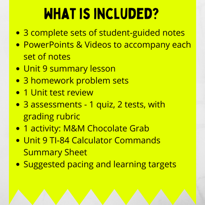 Goldie’s AP® Statistics UNIT 9 PLANS – Inference for Quantitative Data: Slopes