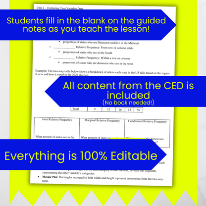 Goldie’s AP® Statistics UNIT 2 PLANS – Exploring Two Variable Data