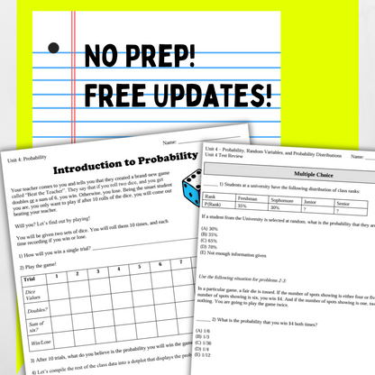 Goldie’s AP® Statistics UNIT 4 PLANS – Probability and Random Variables