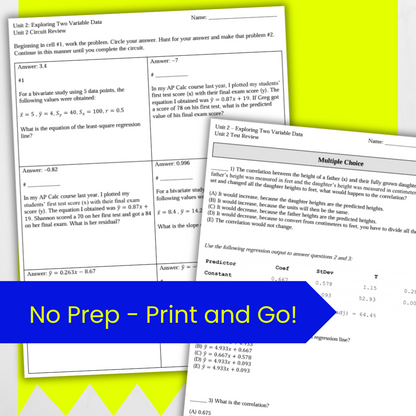 Goldie’s AP® Statistics UNIT 2 PLANS – Exploring Two Variable Data