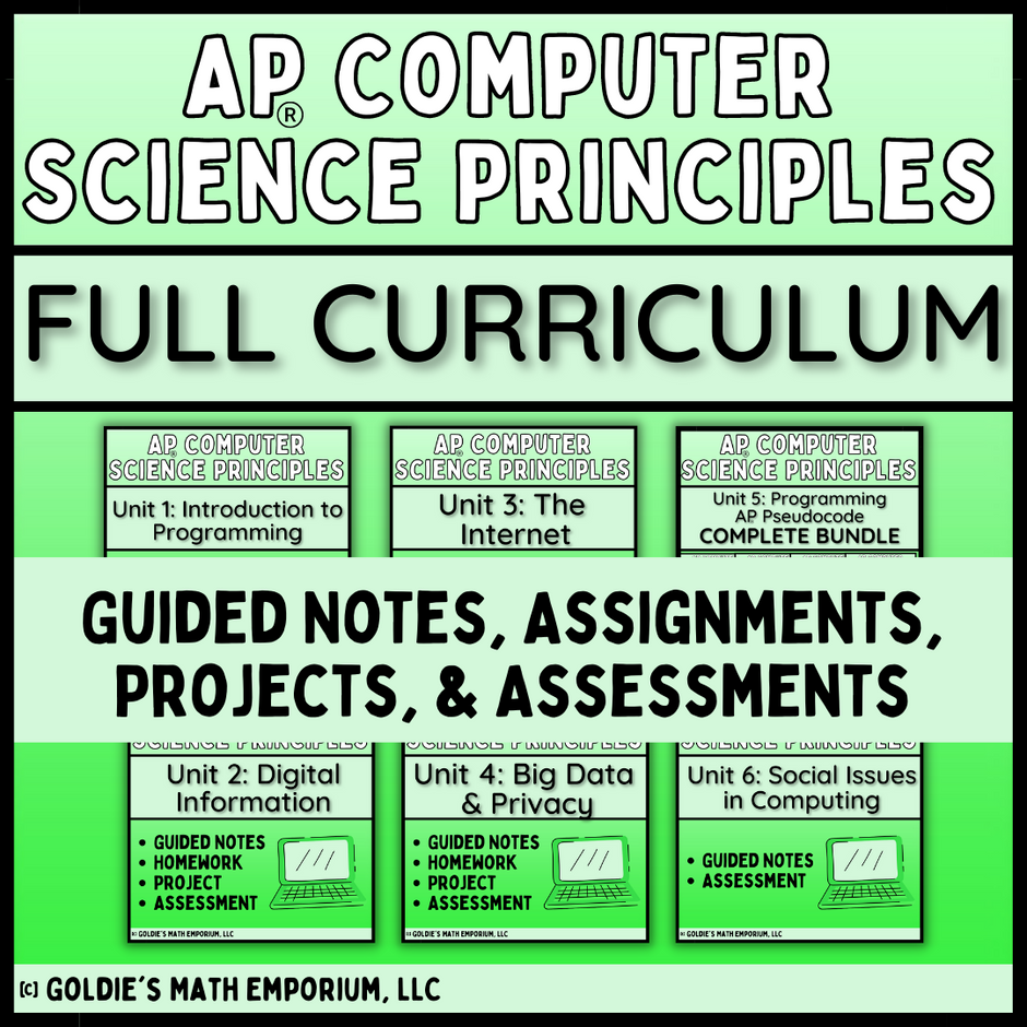 AP® Computer Science Principles – Goldie's Math Emporium