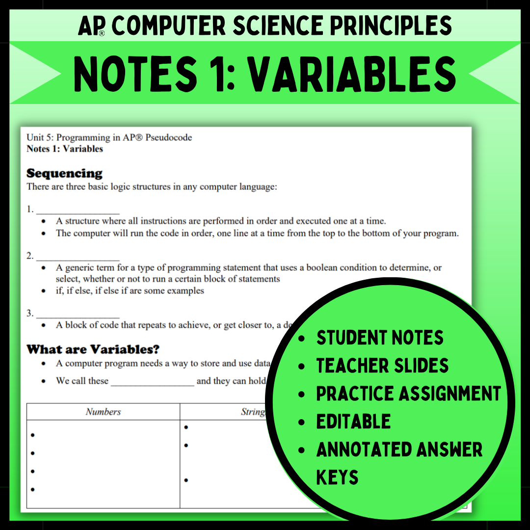 Goldie’s AP® Computer Science Principles Unit 5 Programming – AP® Pseu ...