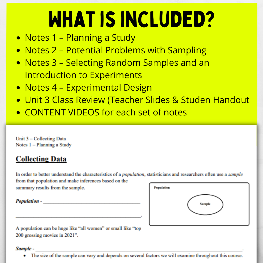 Goldie’s Unit 3 GUIDED NOTES for AP® Statistics